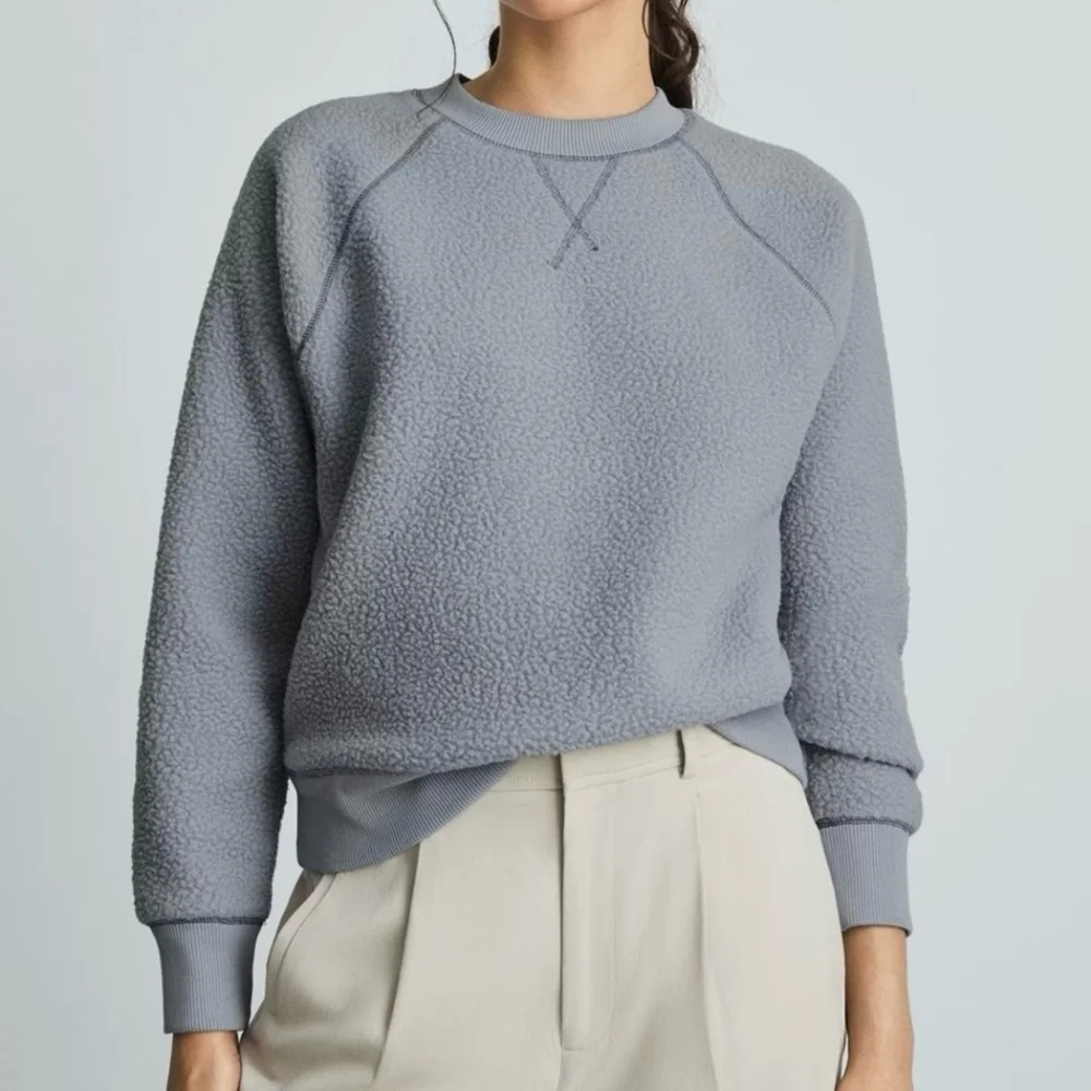 Everlane ReNew size Large Teddy sherpa crewneck sweatshirt Minimalist - Picture 2 of 4